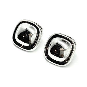 Corporate Style - Sterling Silver Bold Square Design Stud Earrings